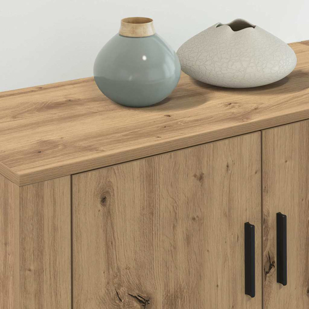 vidaXL 2 Door Artisan Oak Wall Mounted TV Unit Set of 3 Image 4