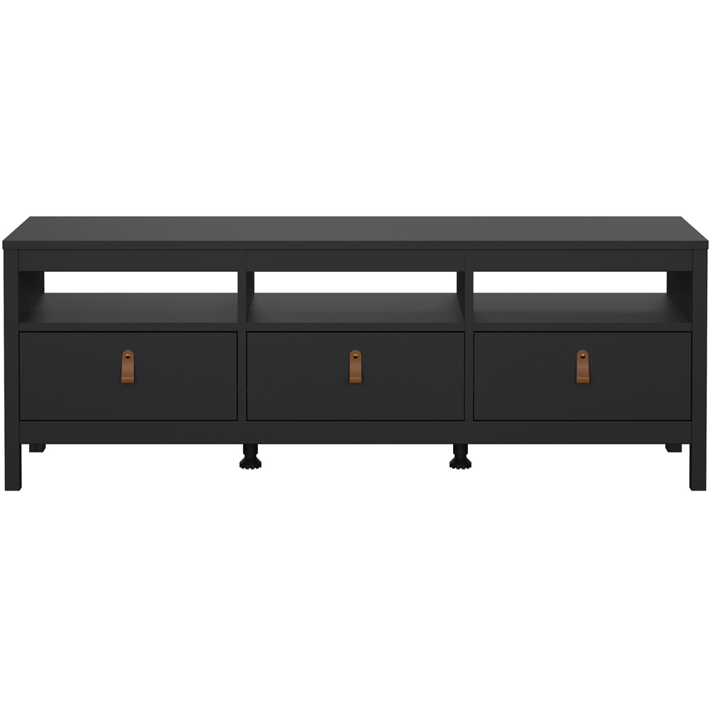 Florence Barcelona 3 Drawer 3 Shelf Matt Black TV Unit Image 3