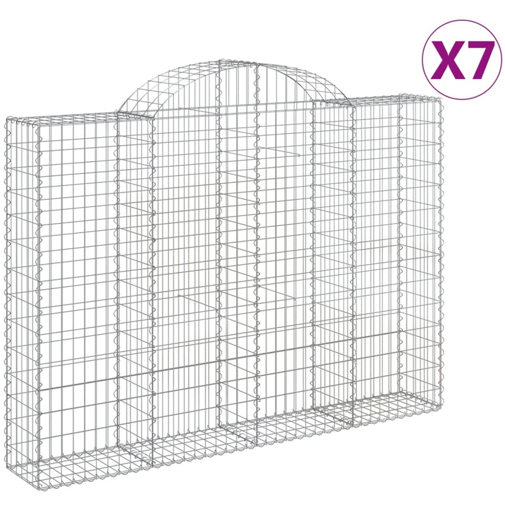 vidaXL Silver Galvanised Iron Gabion Basket 200 x 30 x 140/160cm 7 Pack Image 4