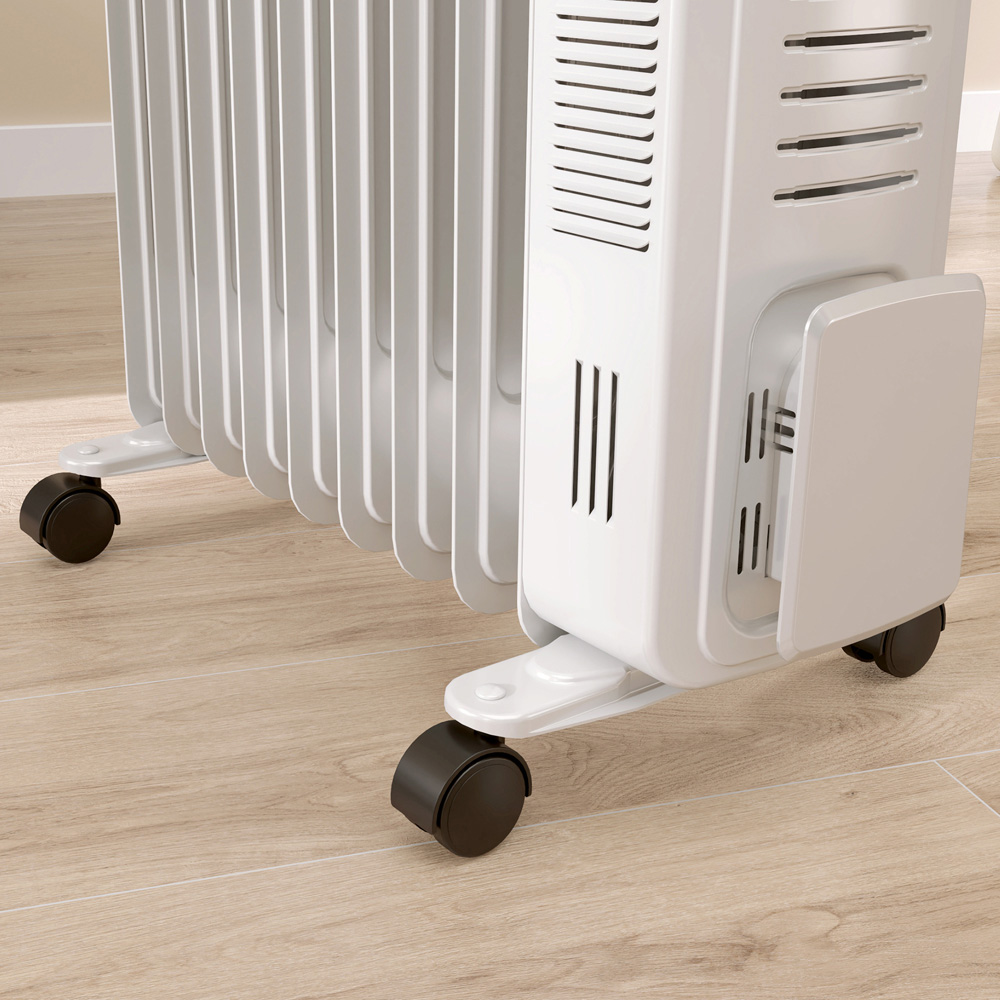 HOMCOM White 9 Fin Oil Filled Radiator Portable Heater Image 4