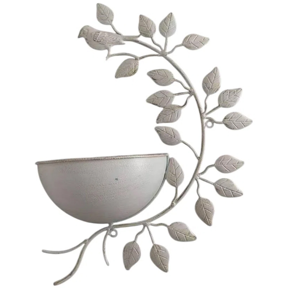 Acacia Home Cream Metal Garden Planter 42cm Image 1