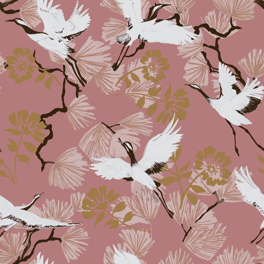 furn. Demoiselle Single Pink Botanical Duvet Cover Set Image 4