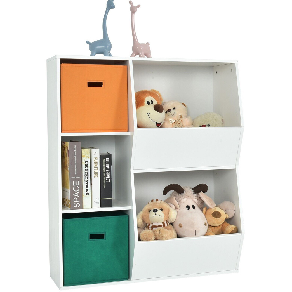 Costway White Kids Storage Cabinet with Baskets Image 4