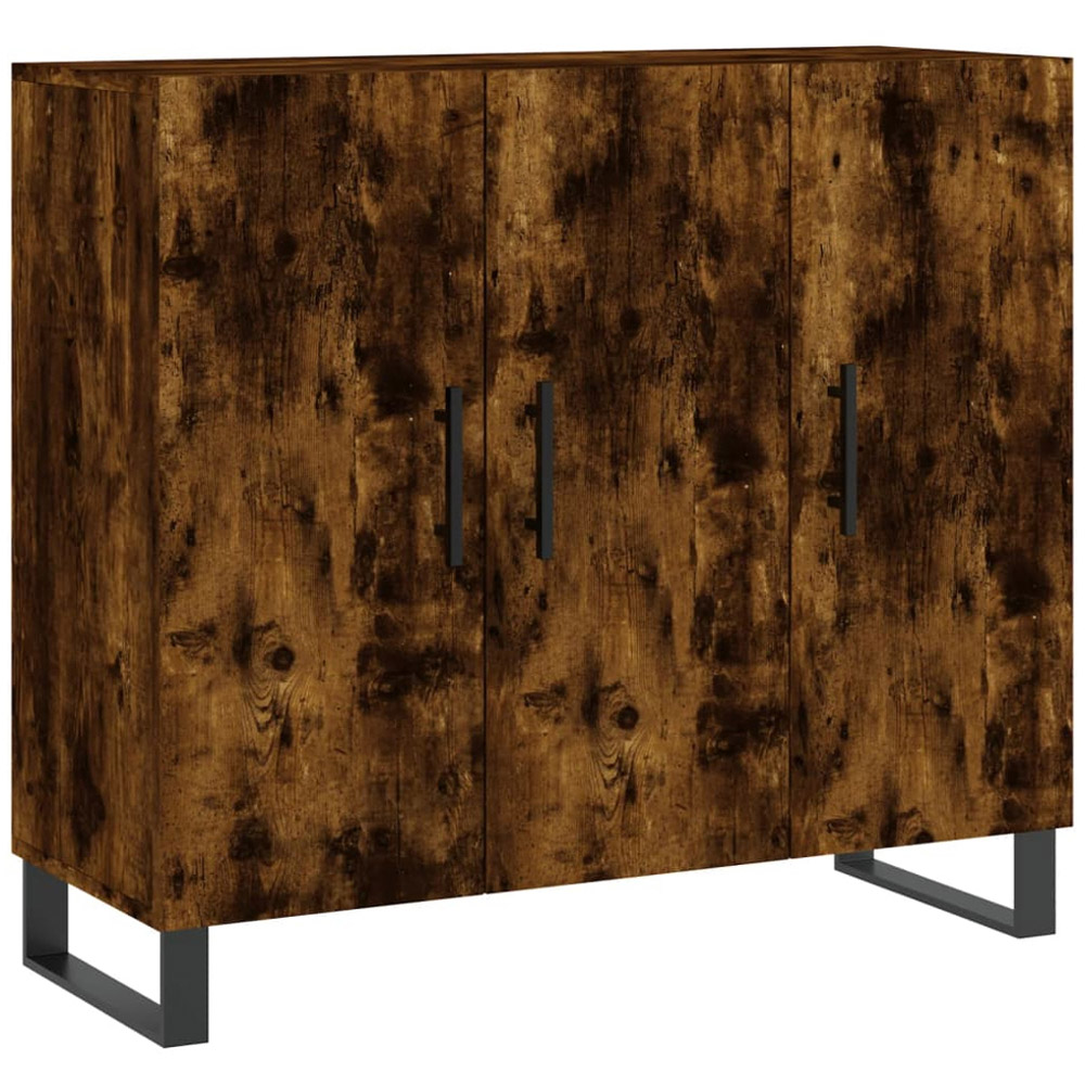 vidaXL 3 Door Smoked Oak Sideboard Image 2