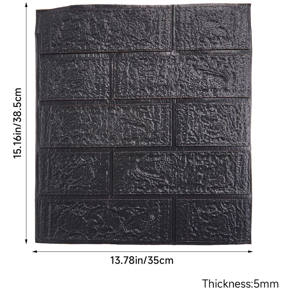 Living and Home 3D Brick Texture Black and Grey Wall Sticker 15 Pack Image 8