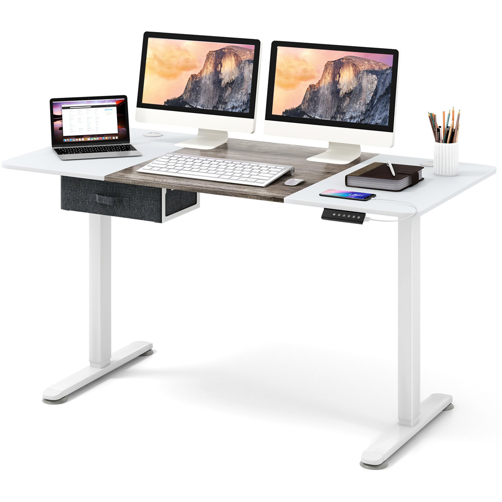 Costway Electric Height Adjustable Standing Desk Grey Image 2