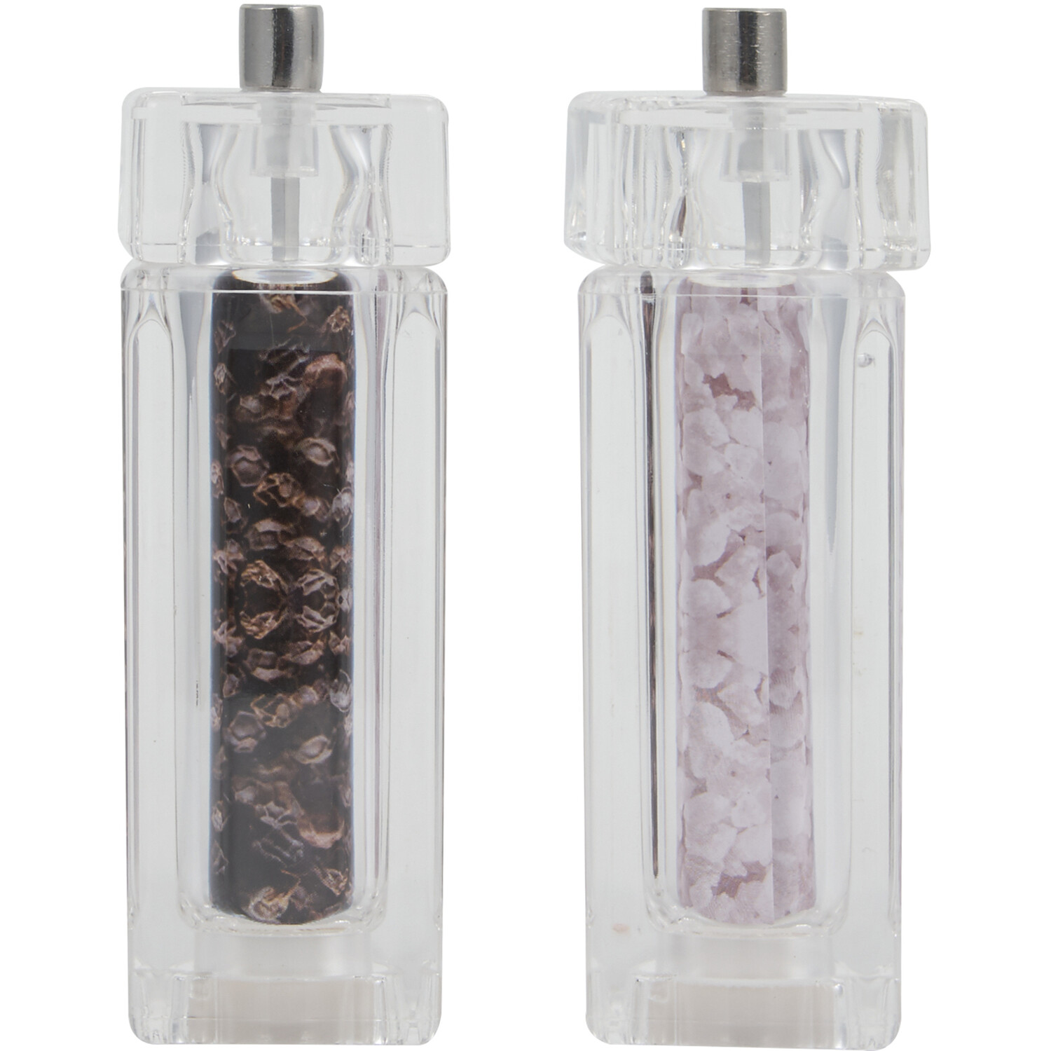 Set of 2 Stockholm Square Salt and Pepper Mills - Clear Image 2