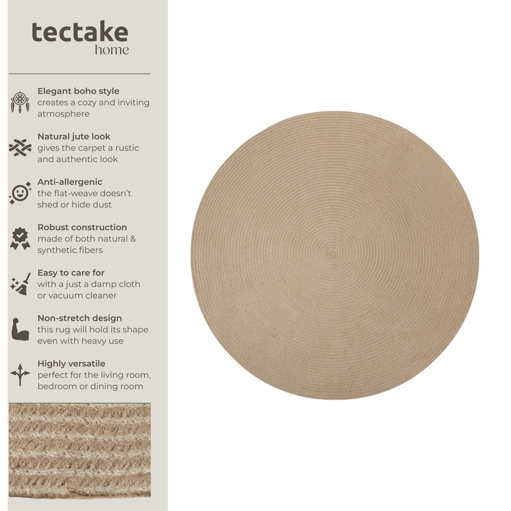 tectake Round Easy Care Rug Image 7