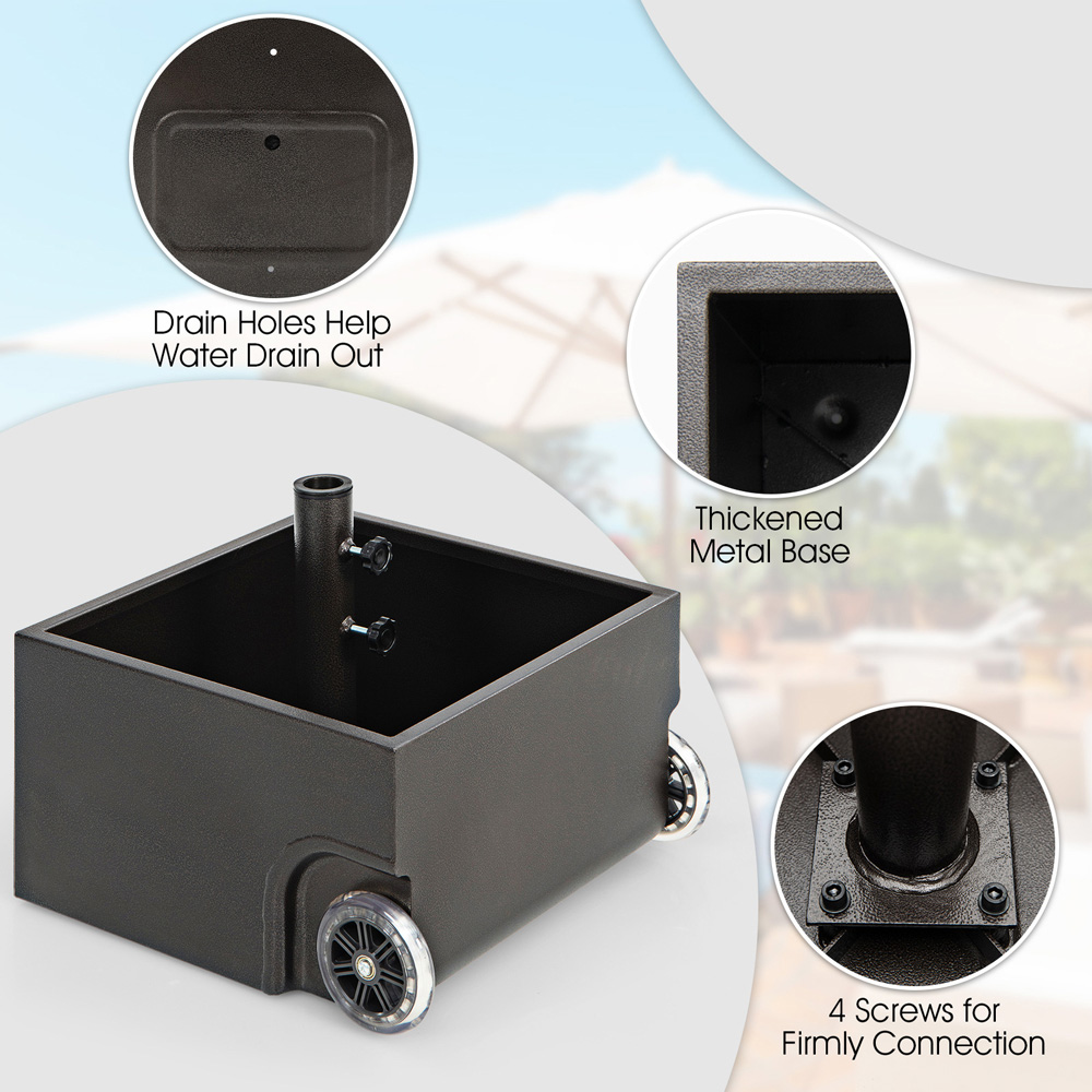 Costway 2 in 1 Patio Umbrella Base with Universal Wheels 77kg Image 7