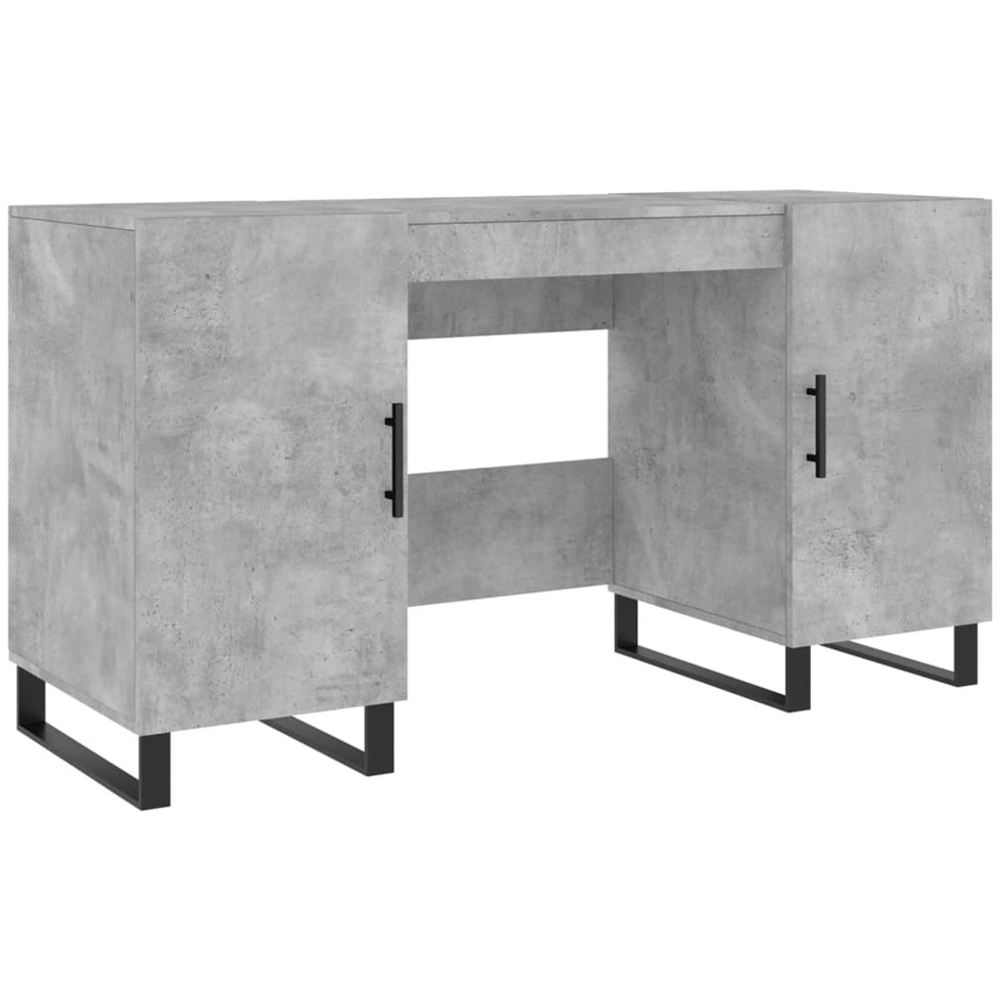 vidaXL 2 Door Computer Desk Concrete Grey Image 2