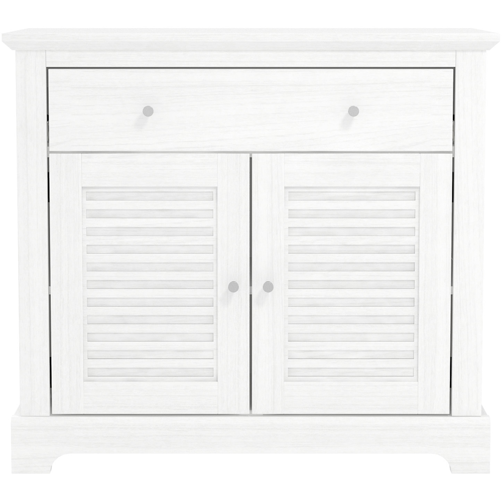 GFW Salcombe 2 Door Single Drawer White Compact Sideboard Image 3