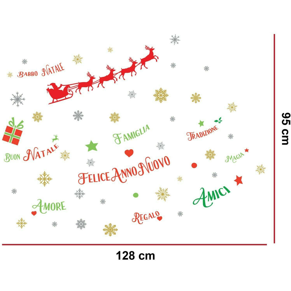 Walplus Italian Quotes Reindeer Self Adhesive Christmas Wall Stickers Image 4