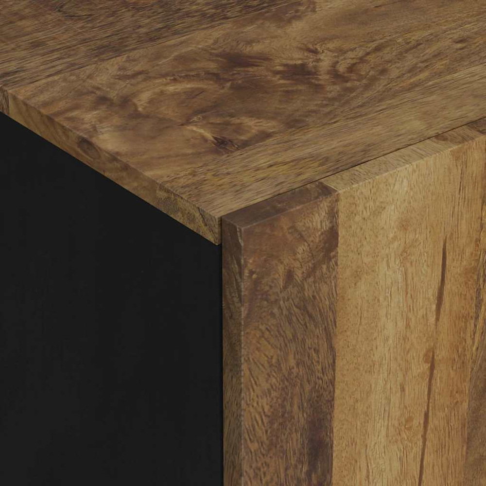 vidaXL 2 Door Single Drawer Single Shelf Honey Brown Solid Mango Wood TV Cabinet Image 6