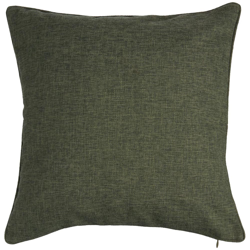 Wilko Olive Green Faux Linen Cushion 55x55cm Image 1