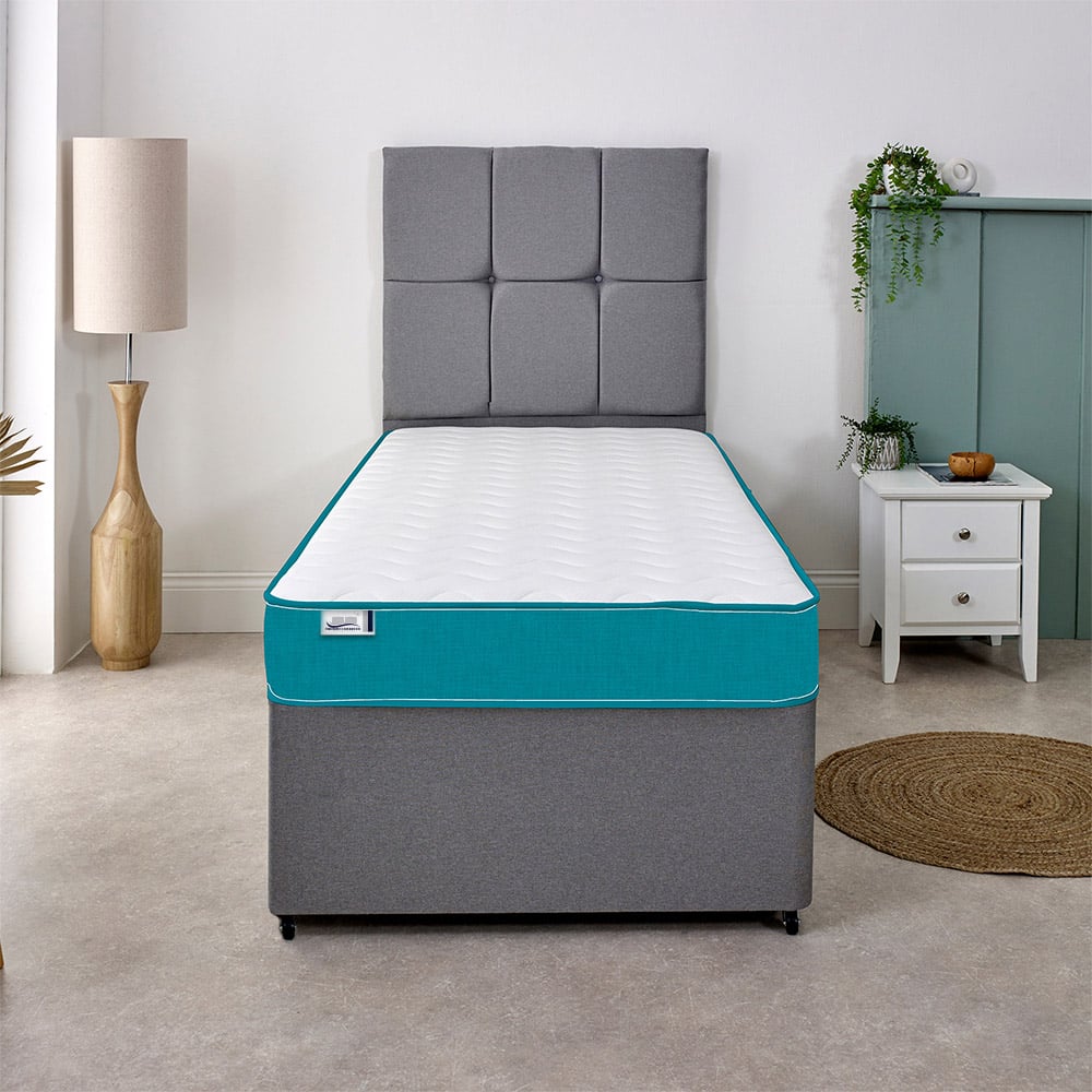 Extreme Comfort Cooltouch Colours European Single Teal Blue Memory Foam and Spring Mattress Image 2