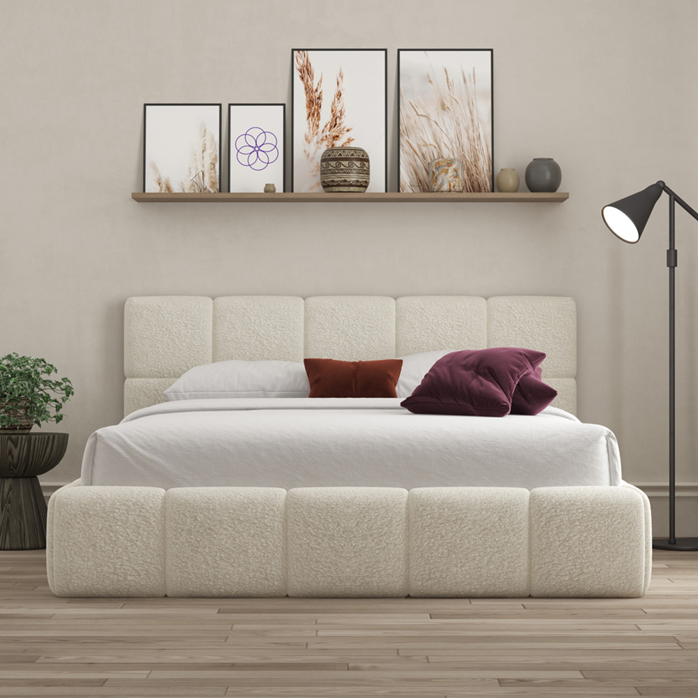 DS Living Ovella Small Double Ivory Cubed Ottoman Bed Image 5