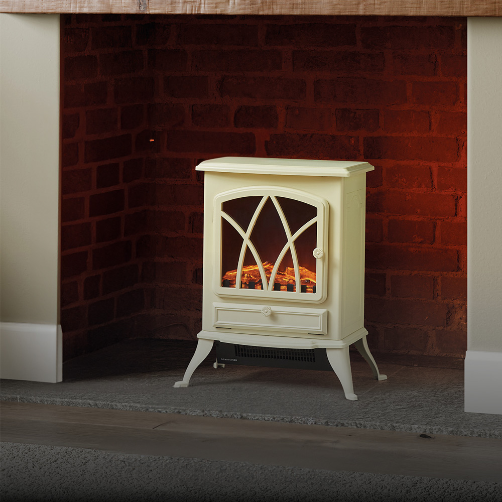 Warmlite Cream Stirling Fire Stove Heater 2000W Image 2