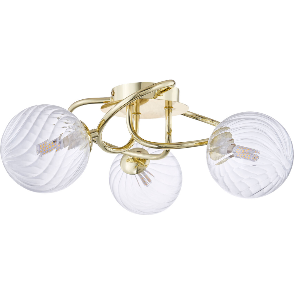 Amelia 3 Way Ceiling Light Fitting Polished Brass Image 6