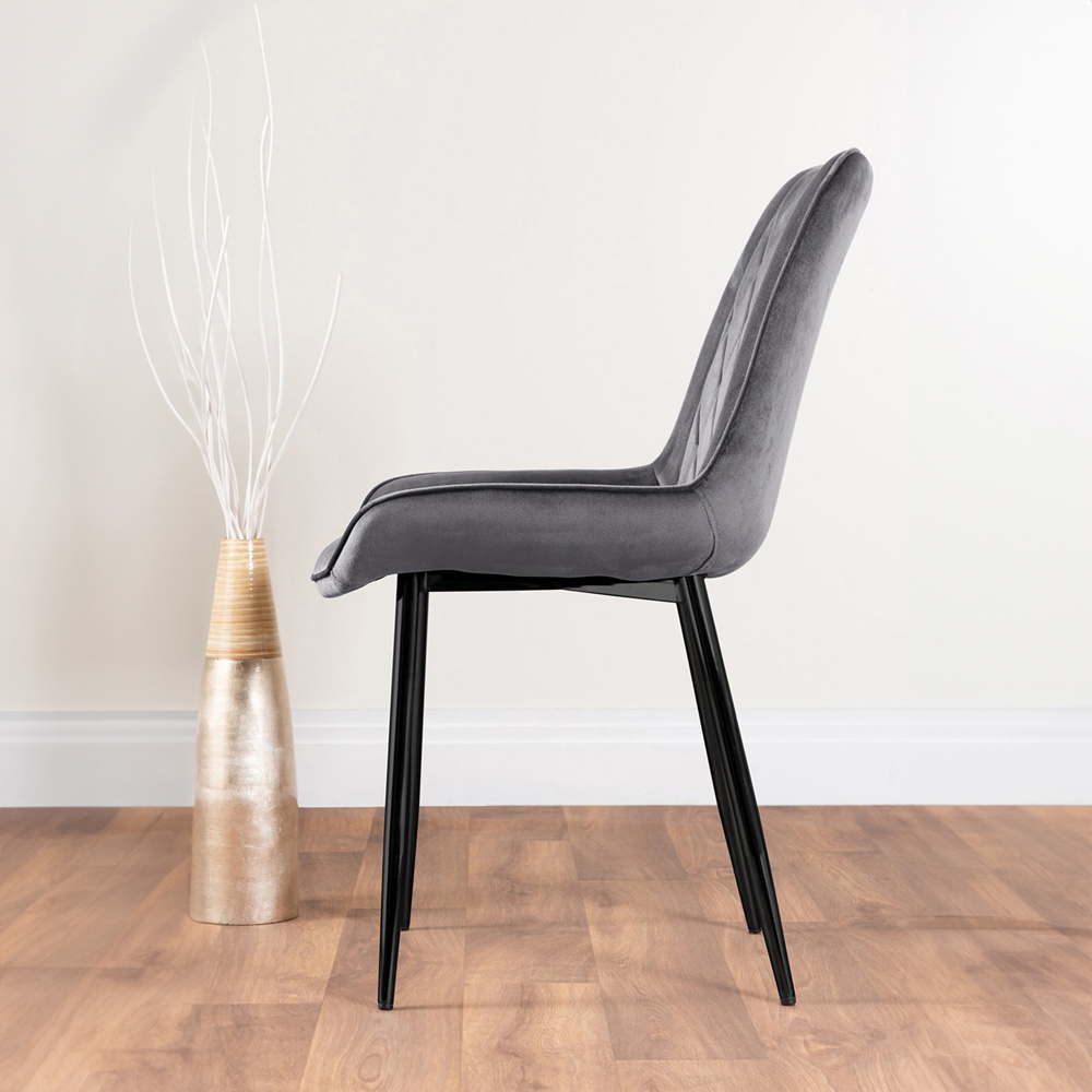 Furniturebox Fira Cesano Wood Effect 6 Seater Round Dining Set Brown Grey and Black Image 4