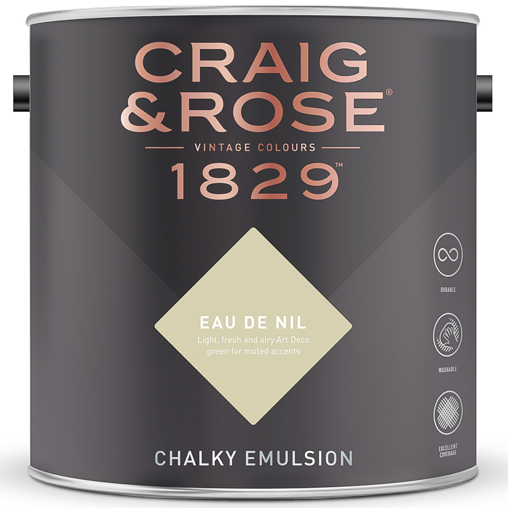 Craig & Rose 1829 Vintage Walls and Ceilings Eau de Nil Chalky Matt Emulsion Paint 2.5L Image 2