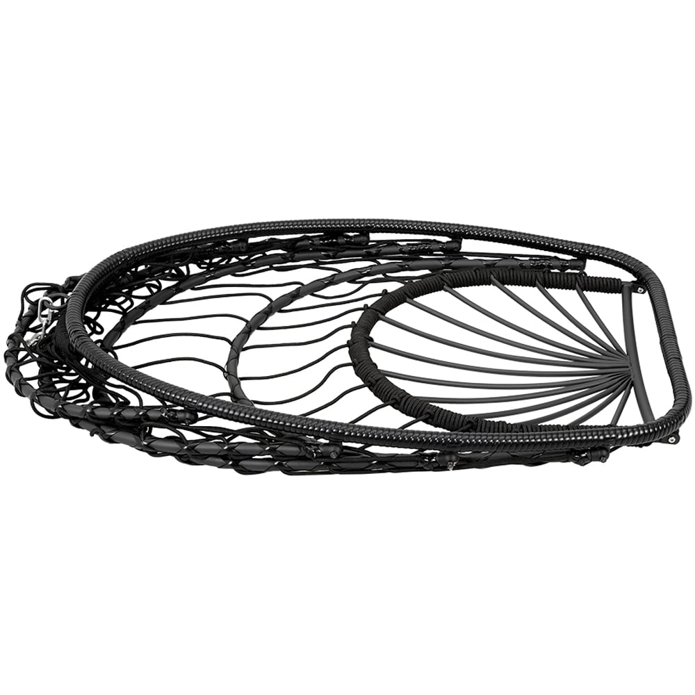 Living and Home Black Linear Wicker Hanging Egg Chair Image 4