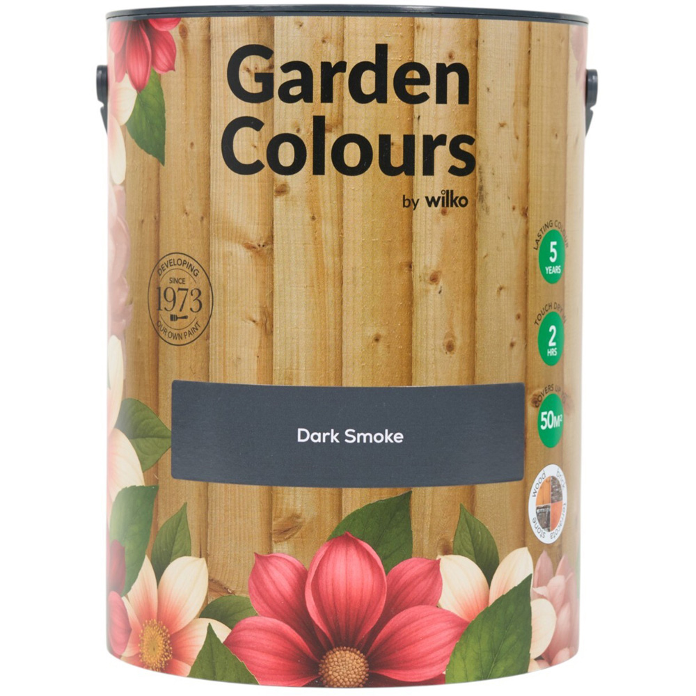 Wilko Garden Colours Dark Smoke Wood Paint 5L Image 10