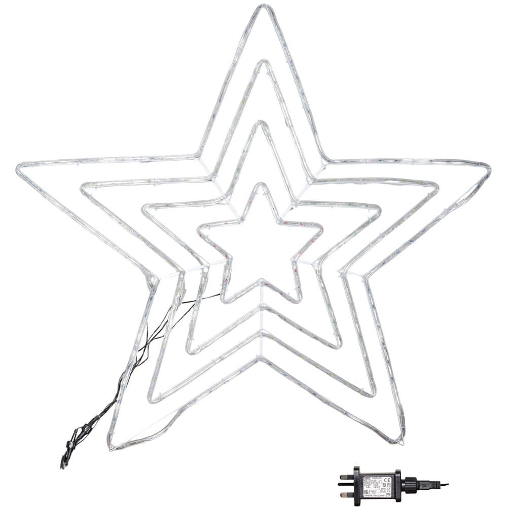 Samuel Alexander Multicolour LED Hanging Christmas Star Rope Light 1.7 x 1.3m Image 2