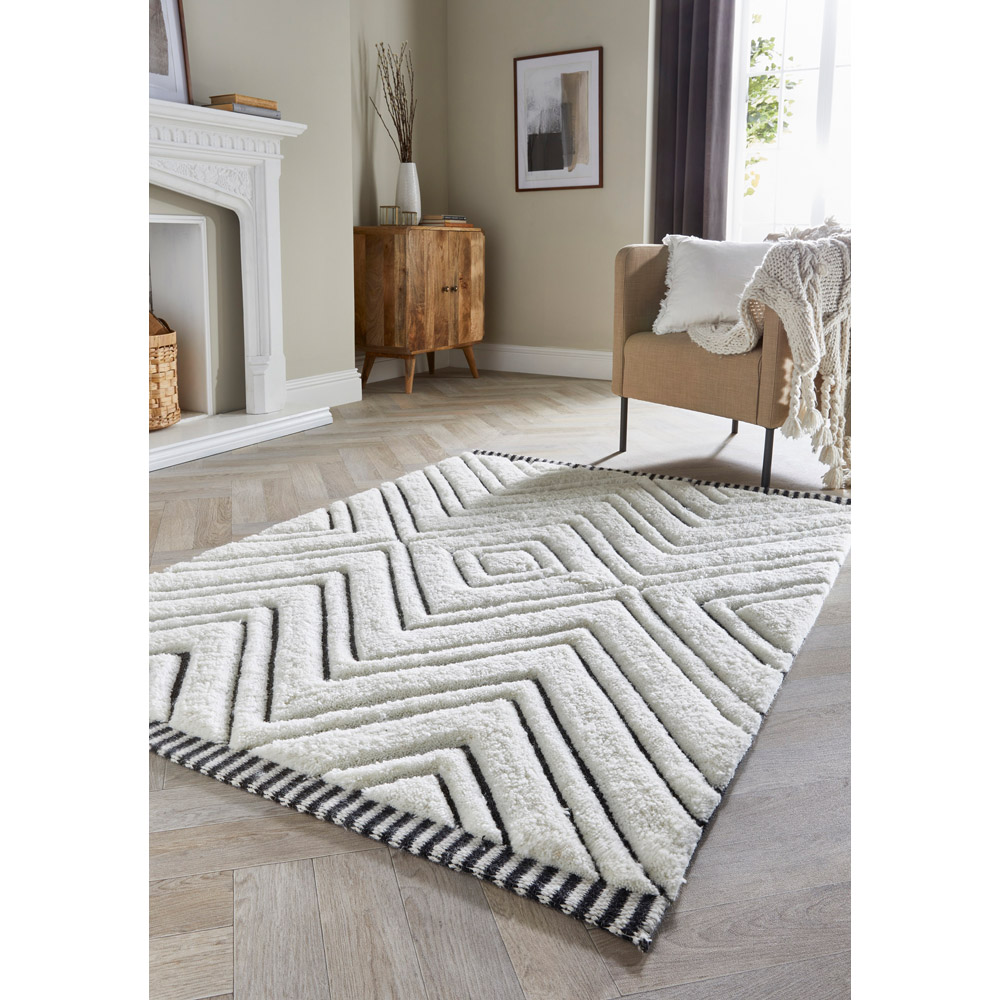 Origins Berber Mono Cream and Black Rug 160 x 230cm Image 4