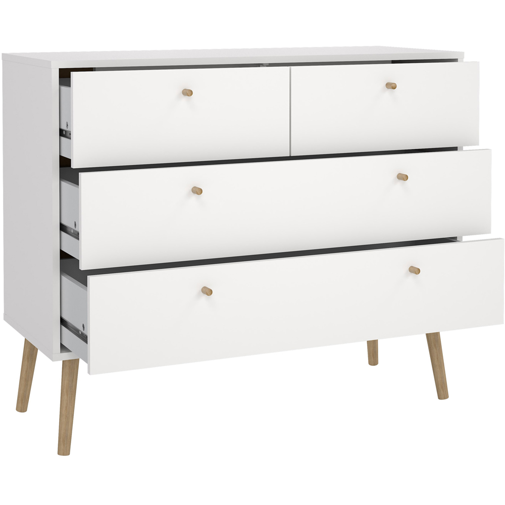Florence Cumbria 4 Drawer White Chest of Drawers Image 6