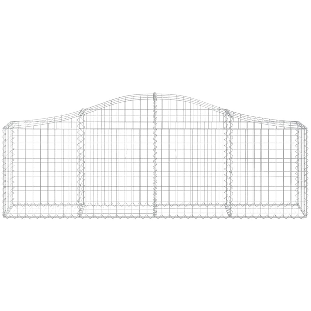 vidaXL Silver Galvanised Iron Gabion Basket 200 x 30 x 60/80cm 2 Pack Image 2
