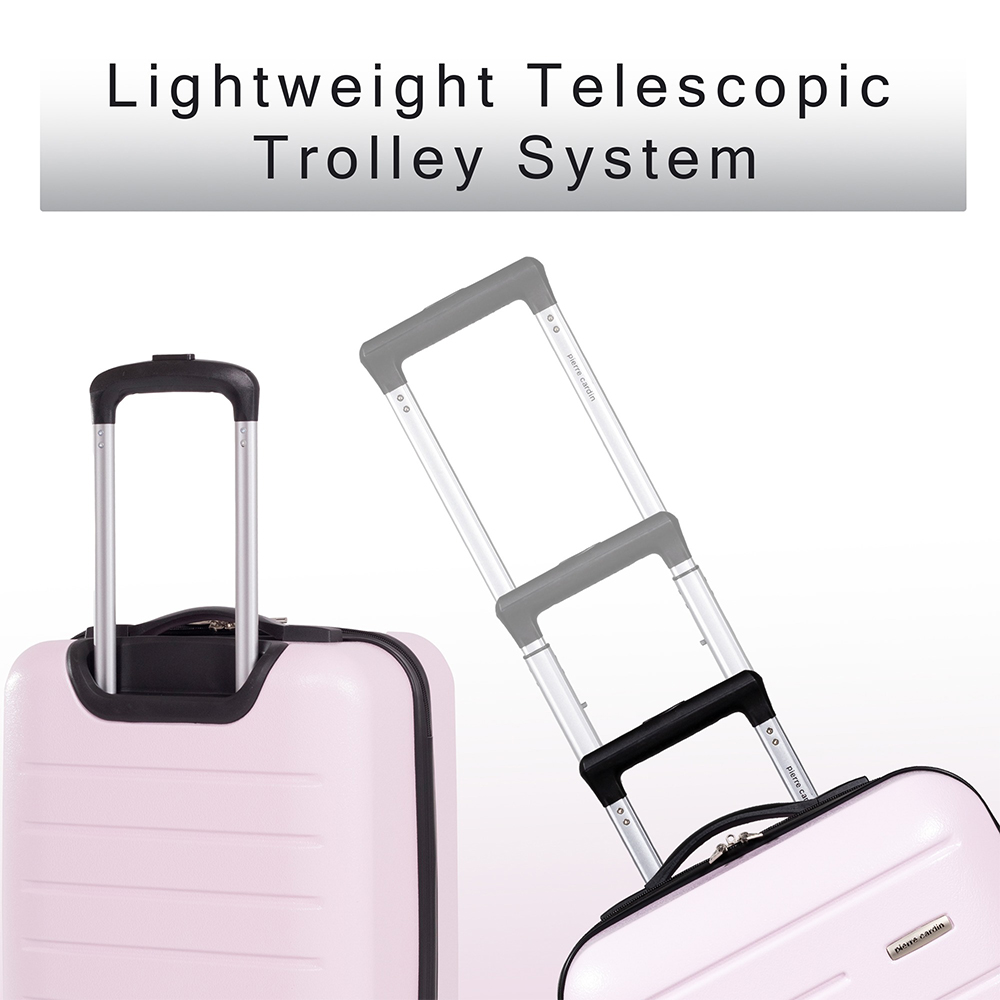 Pierre Cardin Set of 2 Pink Lightweight Hard Shell Trolley Suitcase and Mini Vanity Case Set Image 7