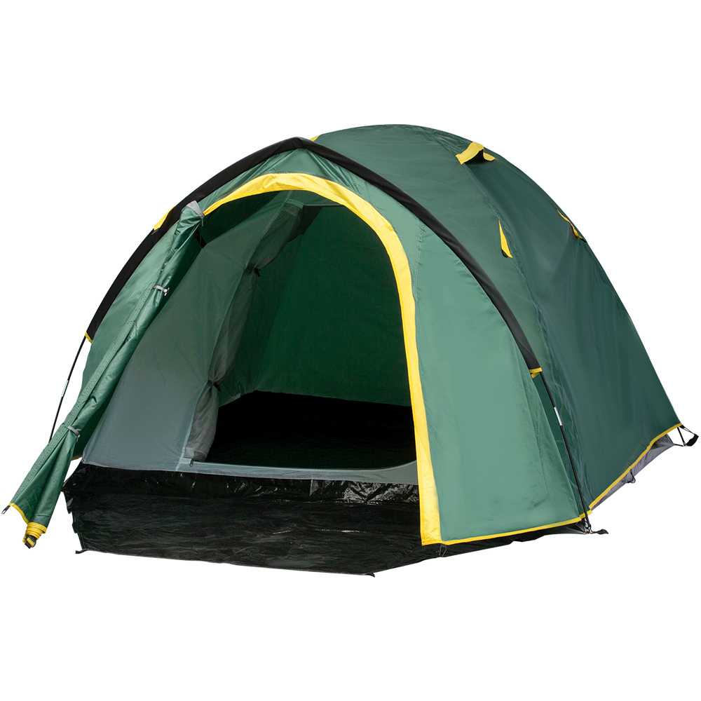 Outsunny 2 Person Waterproof Camping Tent Green and Yellow Image 1