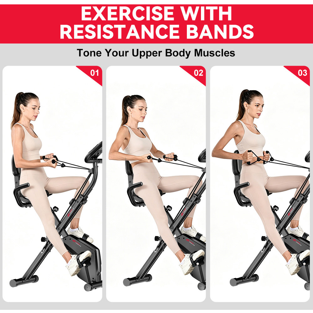 Rattrix Black Magnetic Resistance Foldable Exercise Bike Image 7