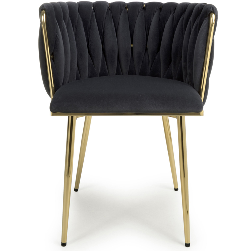 Shankar Ontario Set of 2 Black Brushed Velvet Dining Chair Image 5