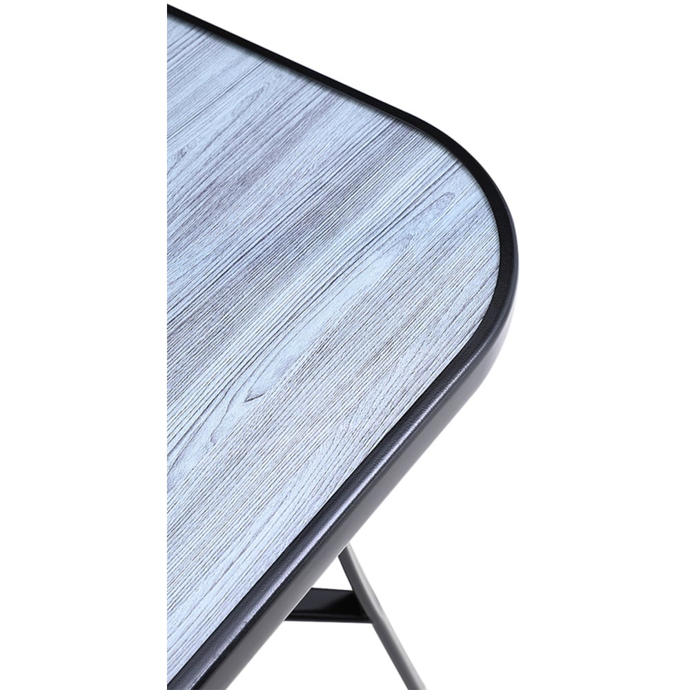 Living and Home Black Tempered Glass Large Rectangle Wood Grain Coffee Table Image 5
