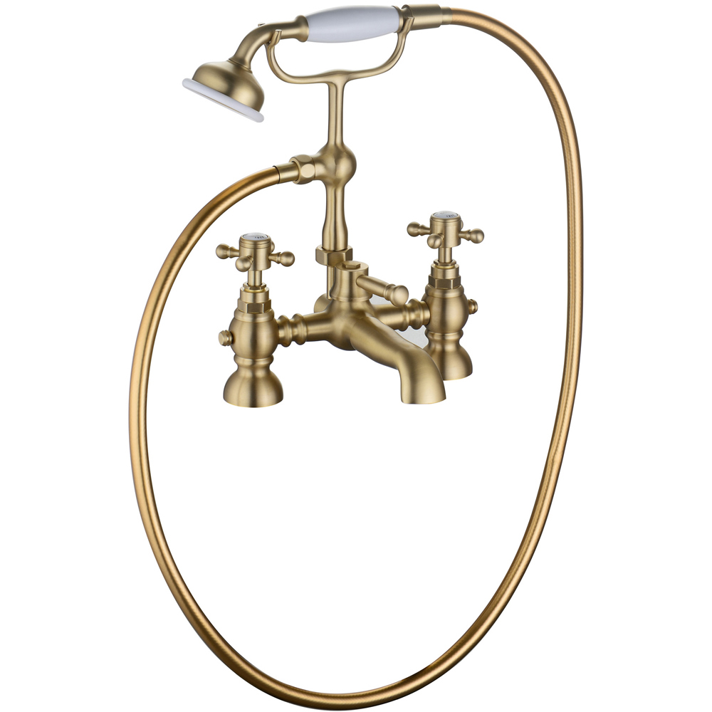 Bathstore Porto Brushed Brass Bath Shower Mixer Kit Image 1