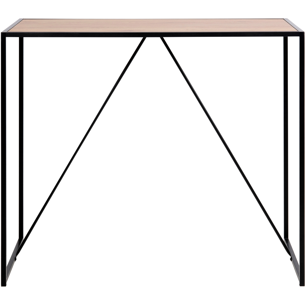 Florence Seaford Oak Top Black Metal Bar Table Image 3