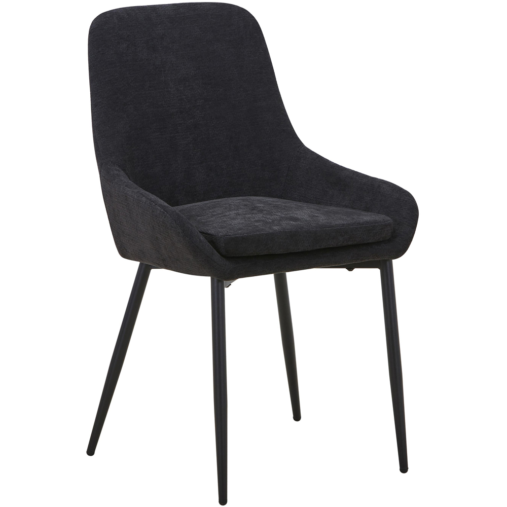 Portland Valenza Black Curved Back Dining Chair Image 2