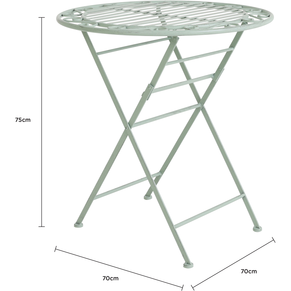 Charles Bentley 2 Seater Heritage Green Decorative Rustic Metal Garden Bistro Set Image 8