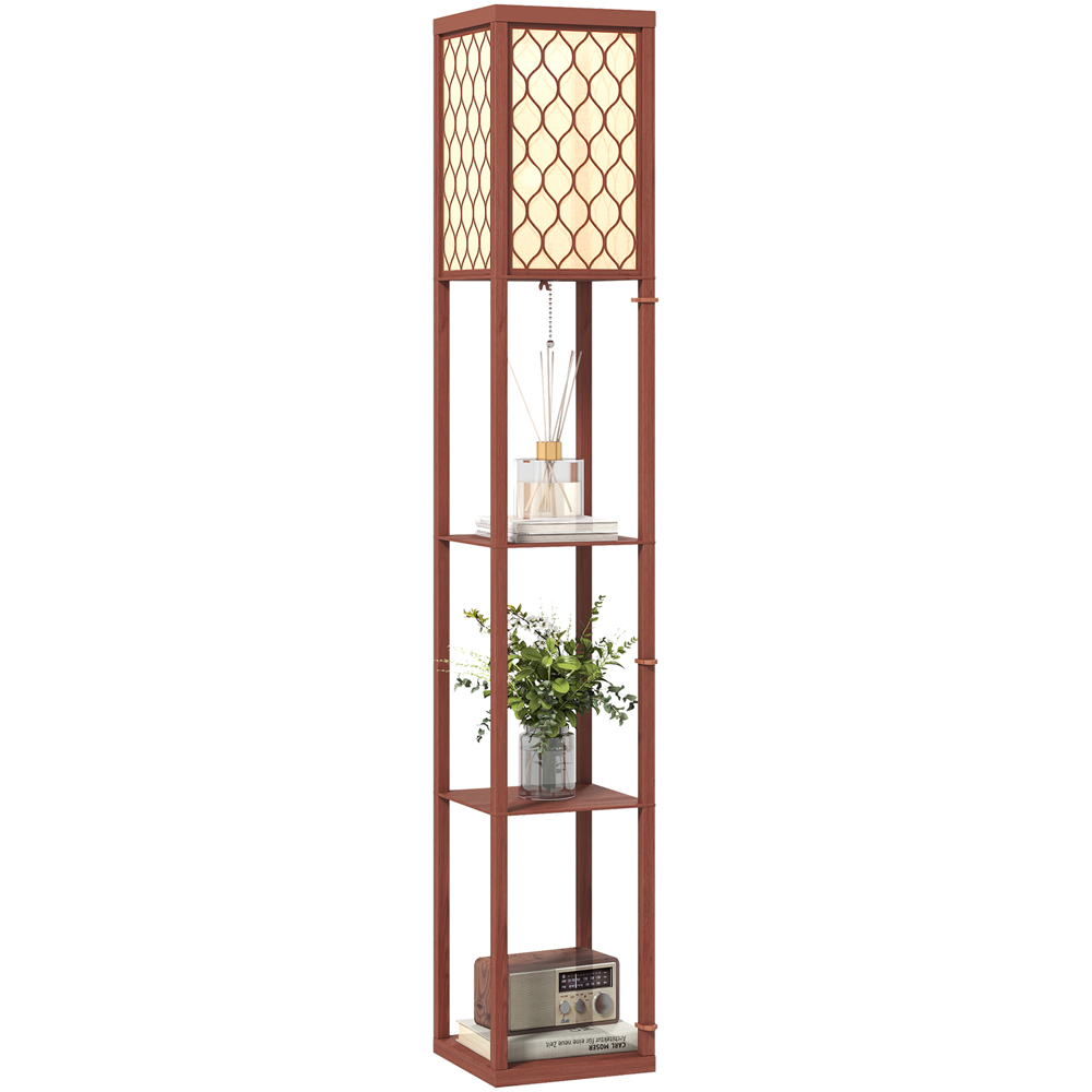 Portland 3 Shelf Brown Floor Lamp Image 1