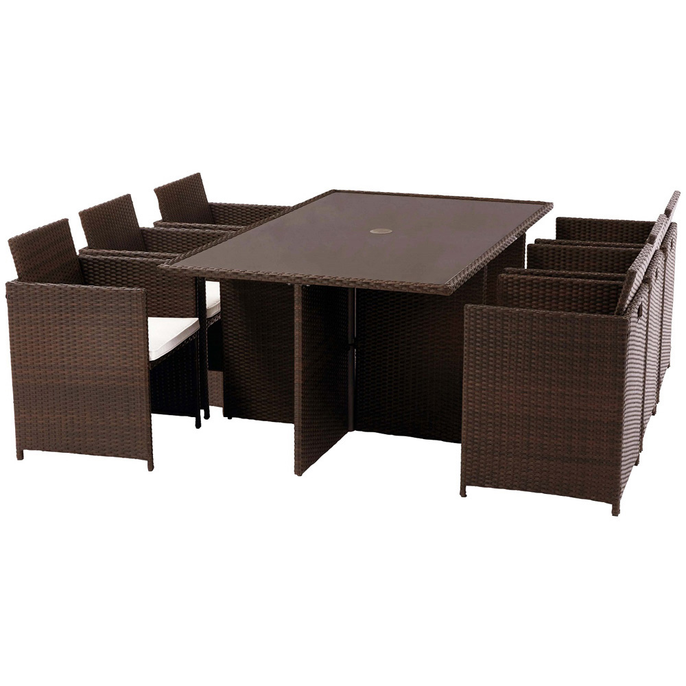Royalcraft Nevada 6 Seater Cube Dining Set Brown Image 2