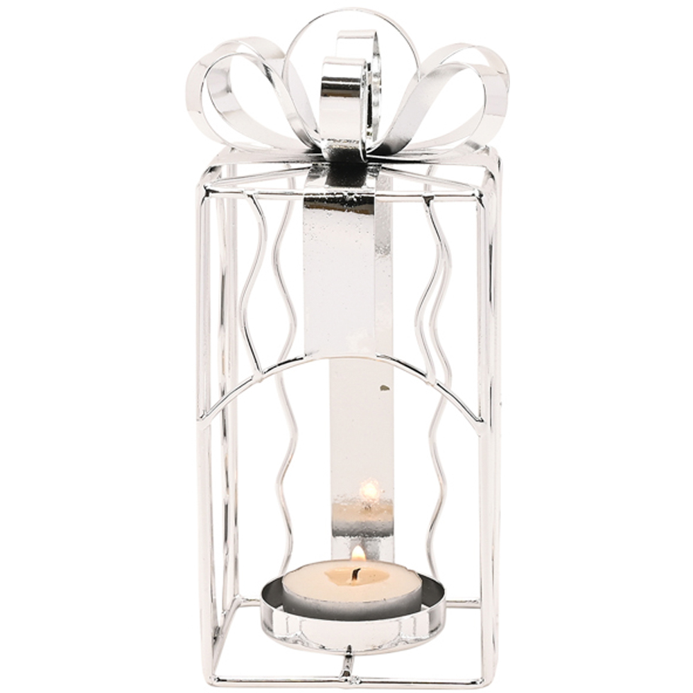 The Seasonal Gift Co. Present Shaped Metal Tealight Holder 16cm Image 3