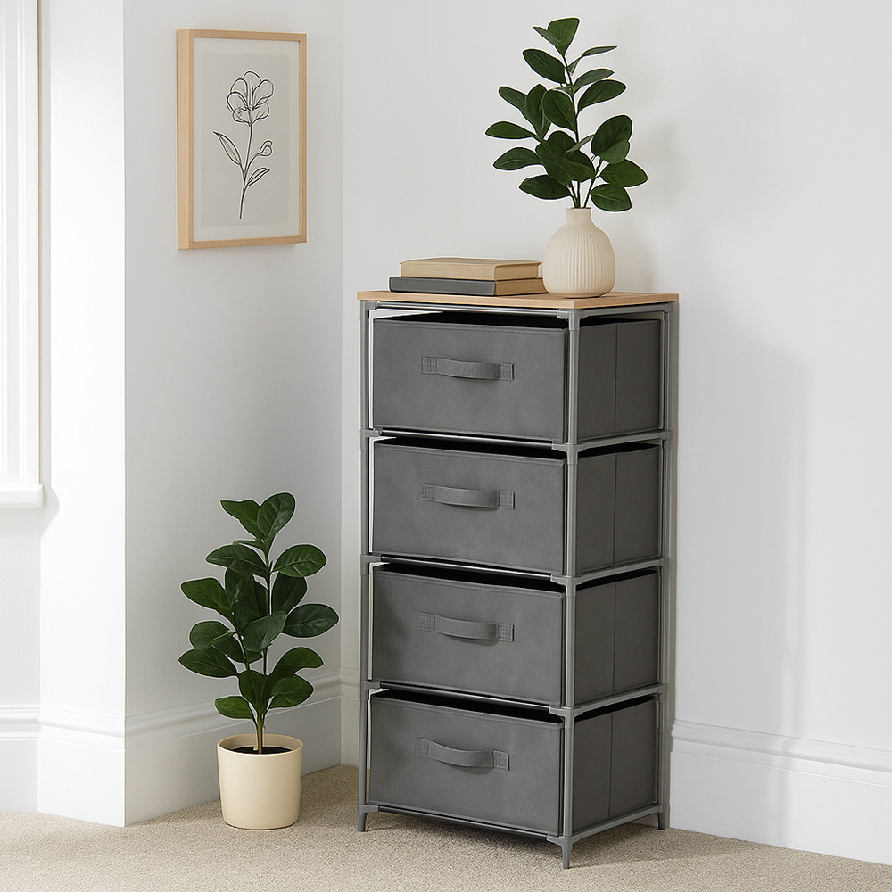 Avilo 4 Drawer Grey Chest of Drawers Image 2