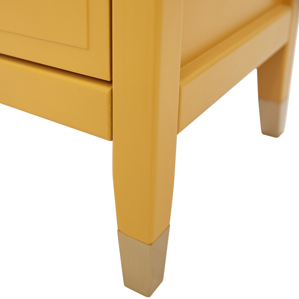 Palazzi 2 Drawers Mustard Wide Bedside Table Image 7