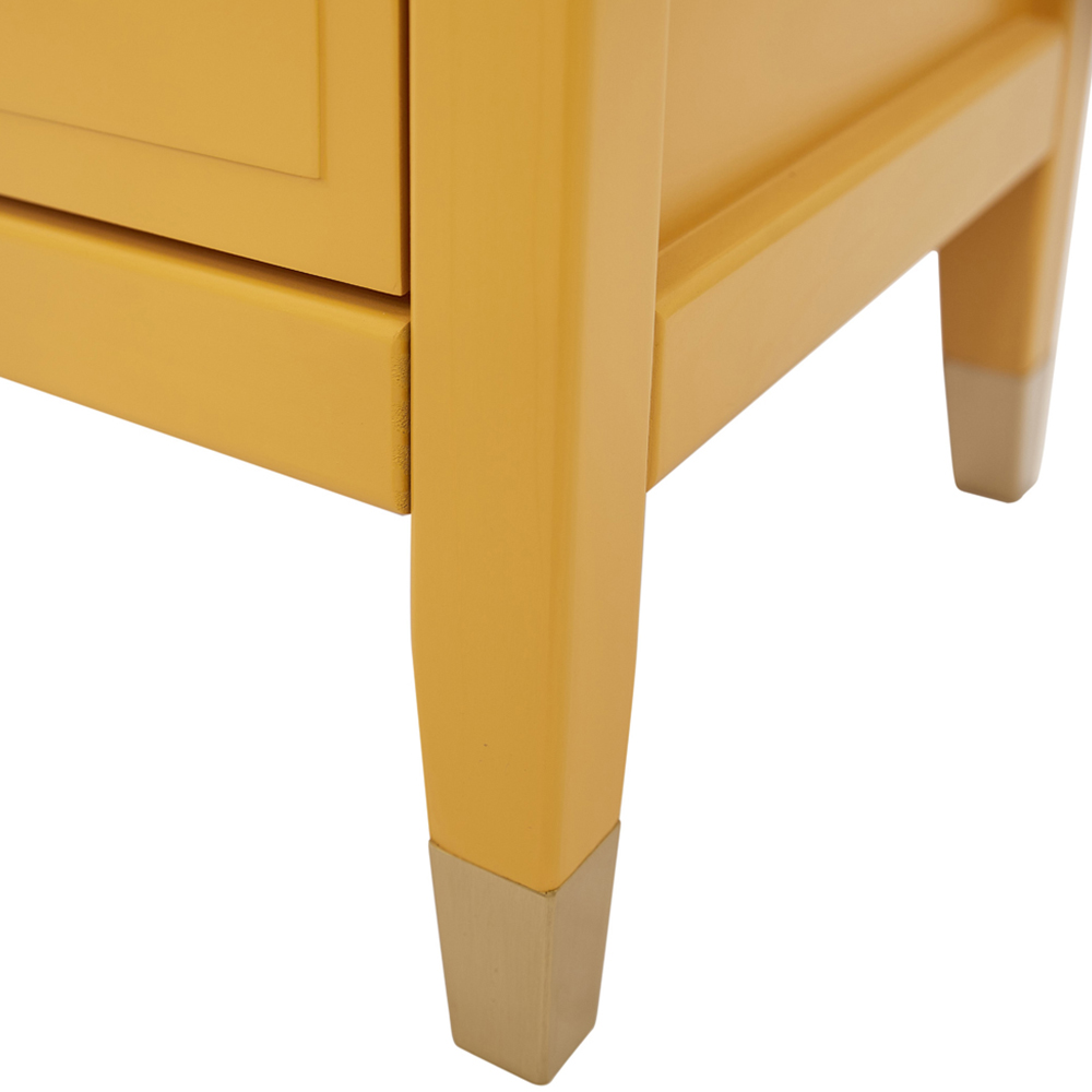 Palazzi 2 Drawer Mustard Wide Bedside Table Image 7