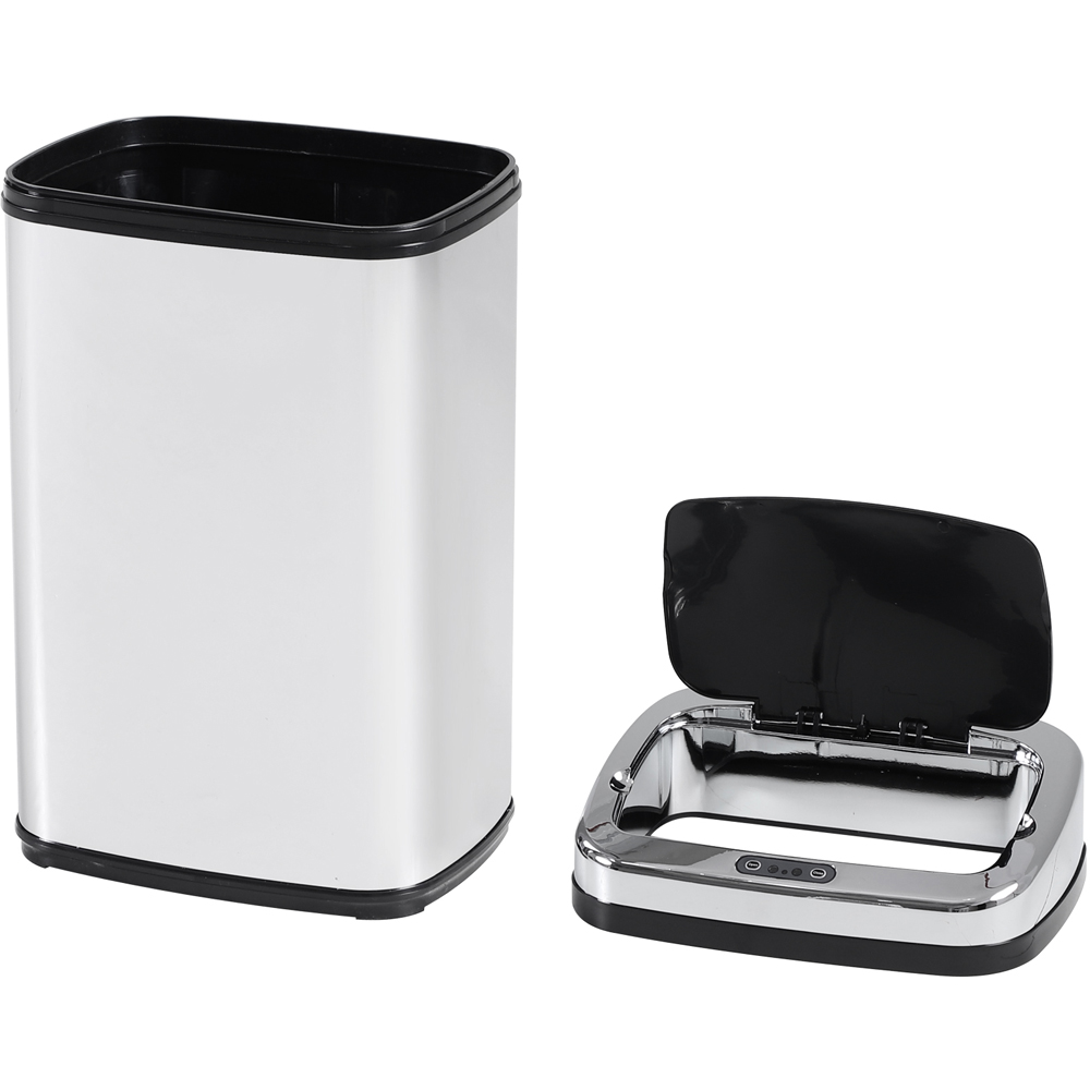HOMCOM Silver Automatic Kitchen Bin with Lid and Infrared Motion Sensor 30L Image 3