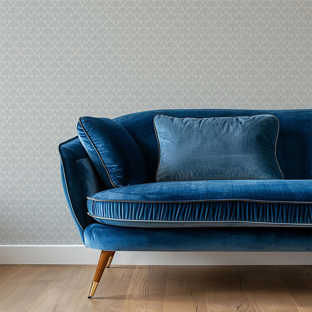Scallop Shells Wallpaper Blue Image 2