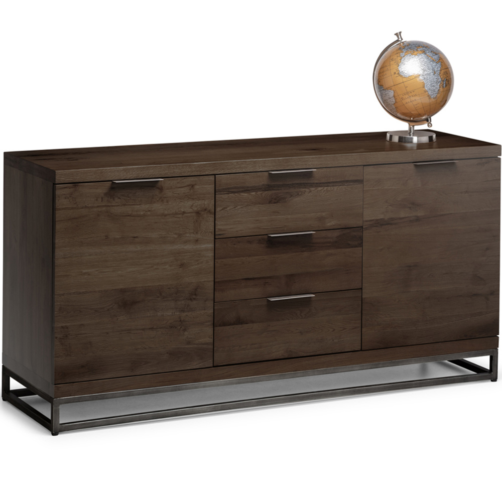 Julian Bowen Brooklyn 2 Door 3 Drawer Dark Oak Sideboard Image 3