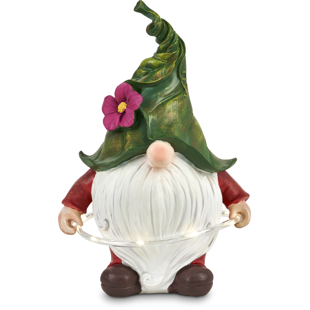 wilko Funny Gnome Statue with Hula Hoop LED Light Image 1
