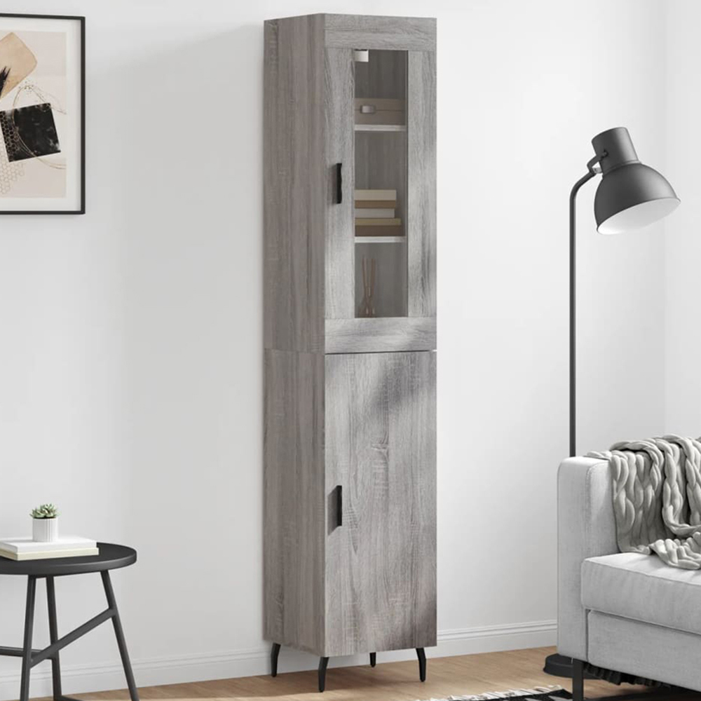 vidaXL 2 Door Grey Sonoma Highboard Image 1